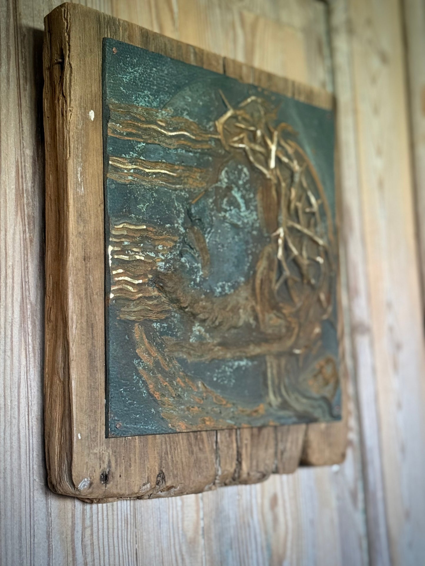 Bronze European Christ relief