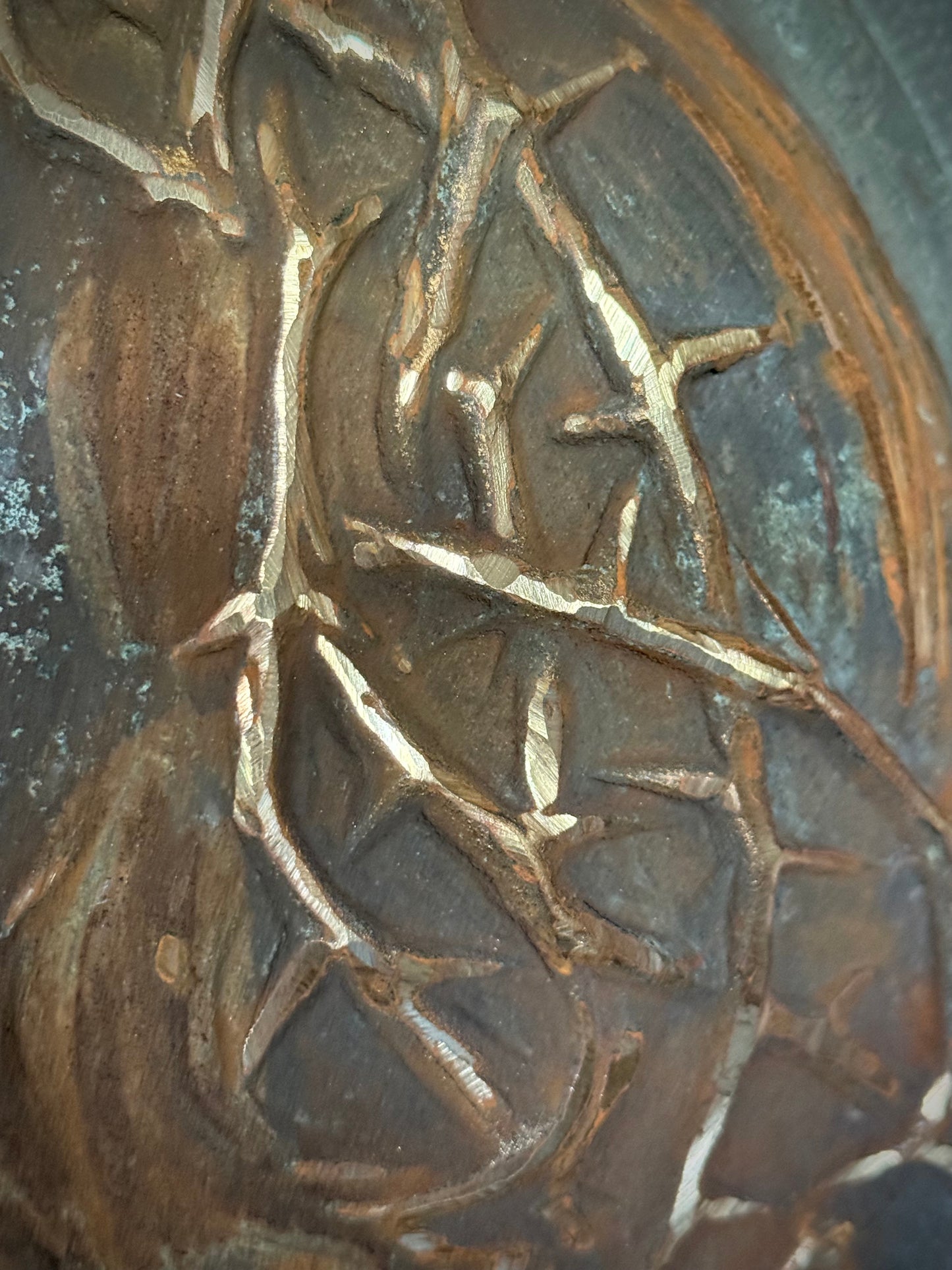 Bronze European Christ relief
