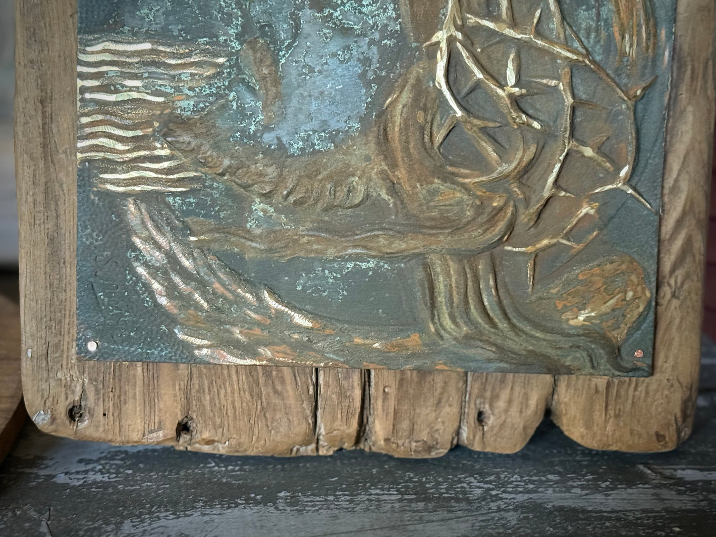 Bronze European Christ relief