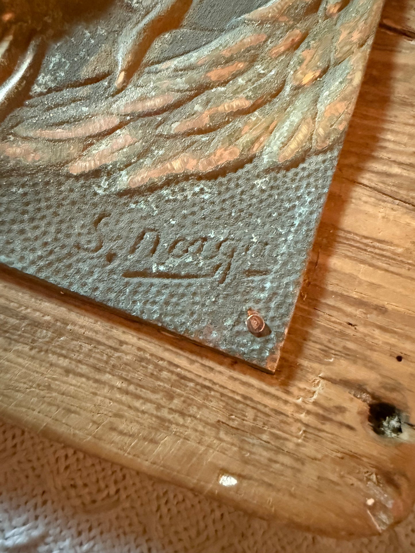 Bronze European Christ relief